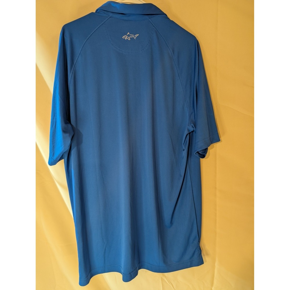 GREG NORMAN ML75 Microlux Blue Golf Polo Shirt Size L Short Sleeve Lightweight - Picture 2 of 3